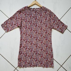 MNG 💜 Boho‎ Shift Dress Straight Paisley Shirt